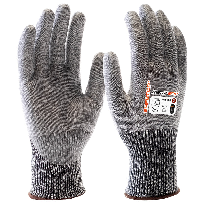 METALGRIP, luva flexível cinza B resistente a cortes com revestimento na palma