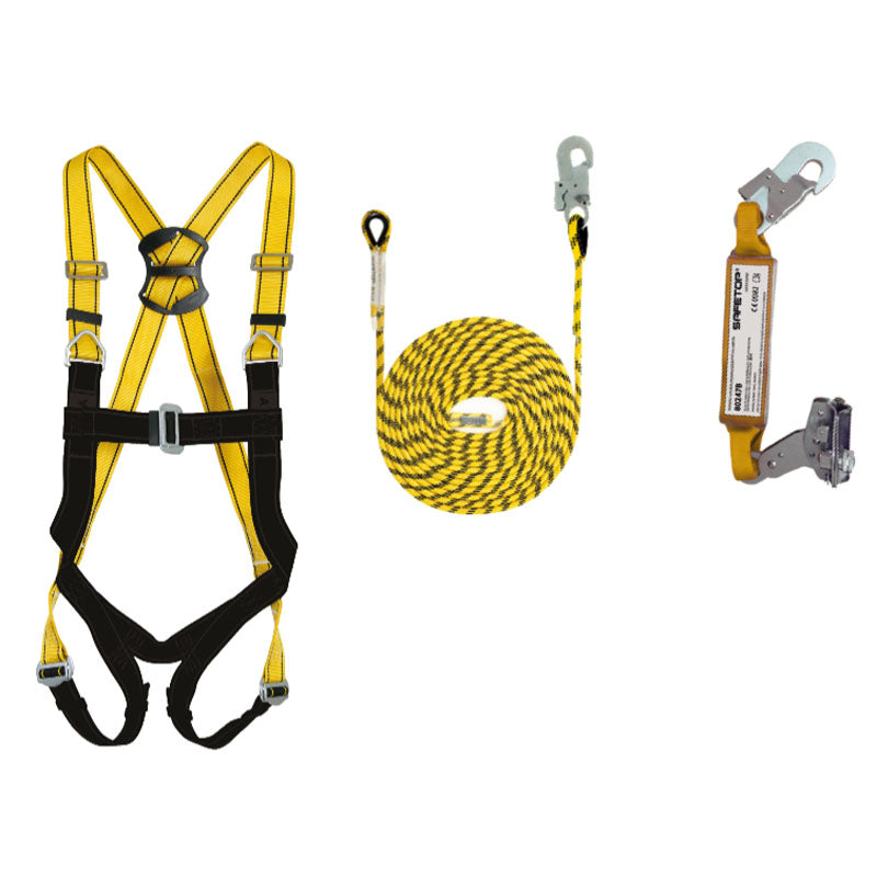 Arnês de Segurança NAR-02, kit com arnês 80070B+altochut 80247BJ+80153 (30 m) para segurança profissional
