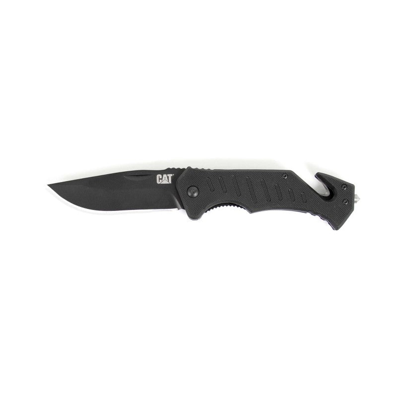 Canivete dobrável CP-106310 em aço inoxidável preto CAT (CP-106310)