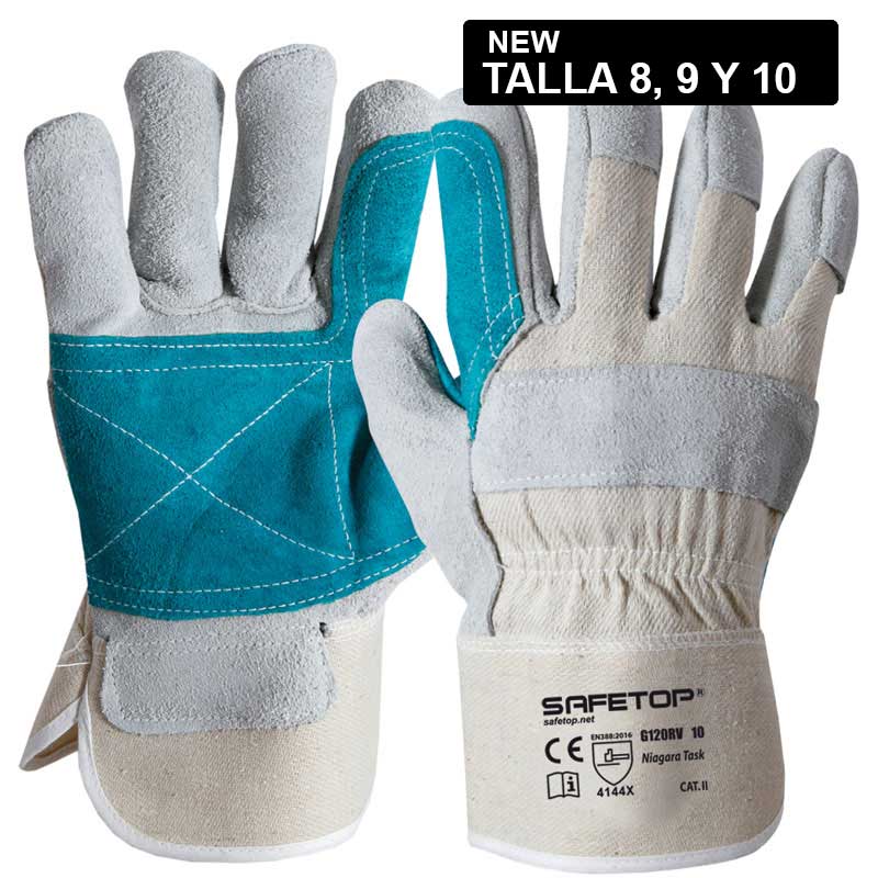 NIAGARA TASK, guante de lona de algodón y ante (12 Pares)