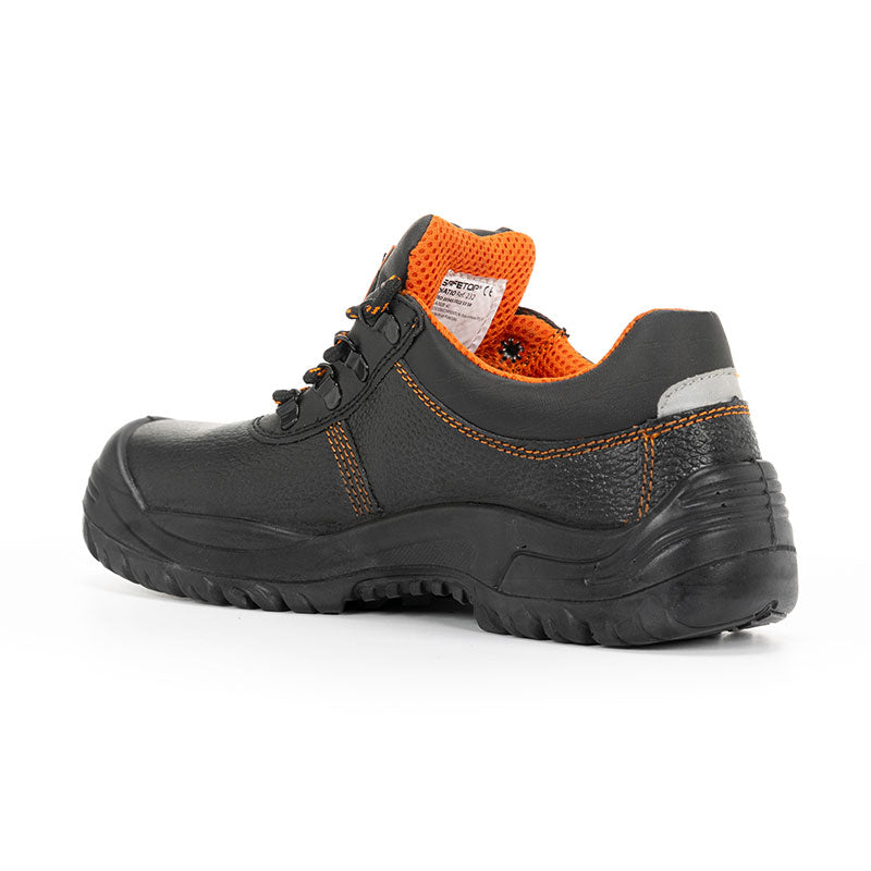 Zapato de cuero negro con cordones grabados S3 SR - ORATIO