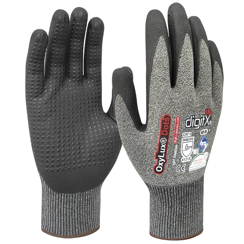 OXYLUX Dots, luva de nitrilo com pontos na palma (12 pares)