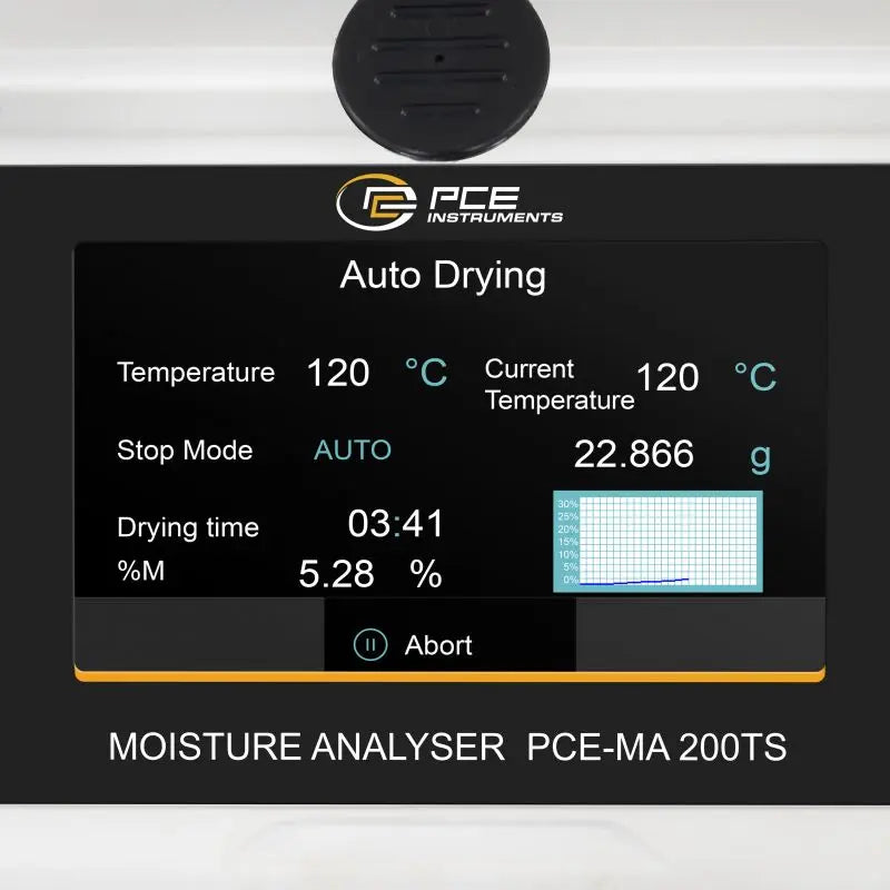 Balanza de humedad PCE-MA 200TS-ICA, con certificado de calibración
