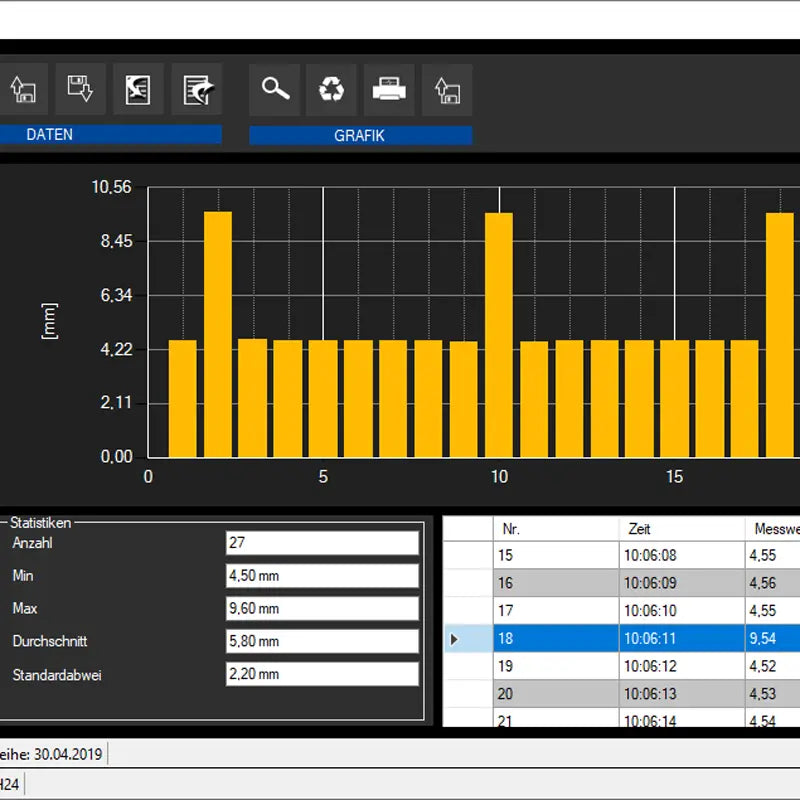 Medidor de espesor PCE-TG 300-HT5