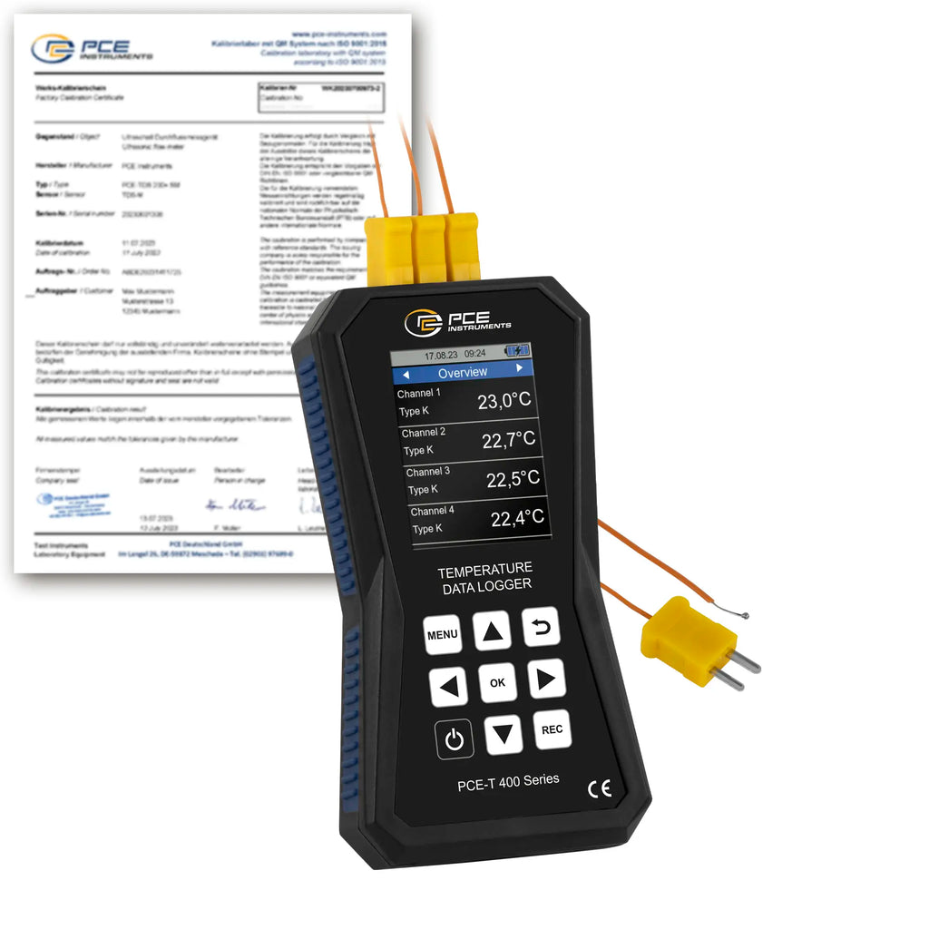 Termómetro PCE-T 420-ICA, incluye certificado de calibración ISO