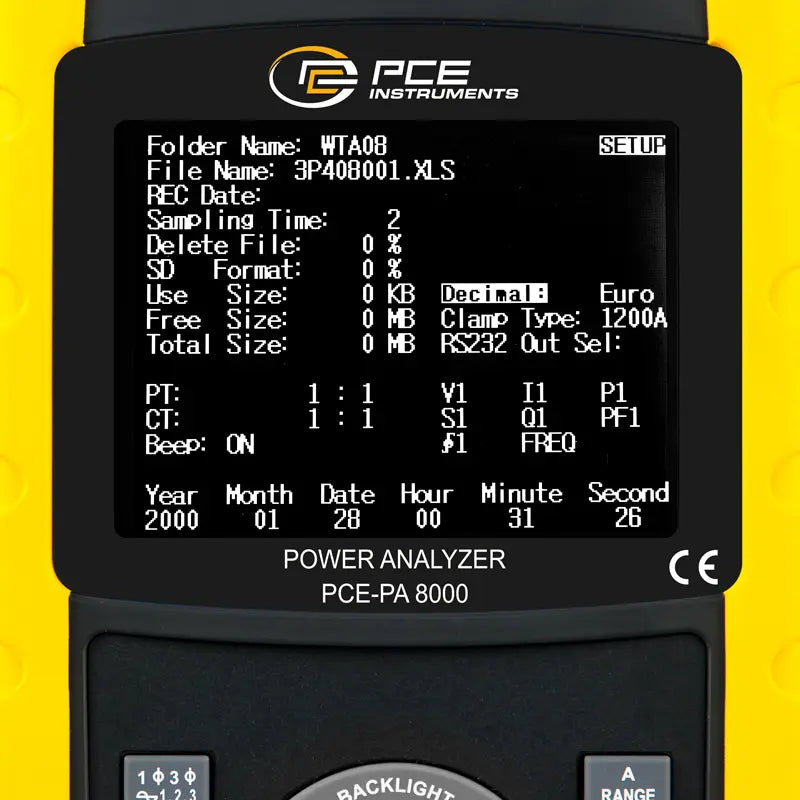Wattímetro PCE-PA 8000