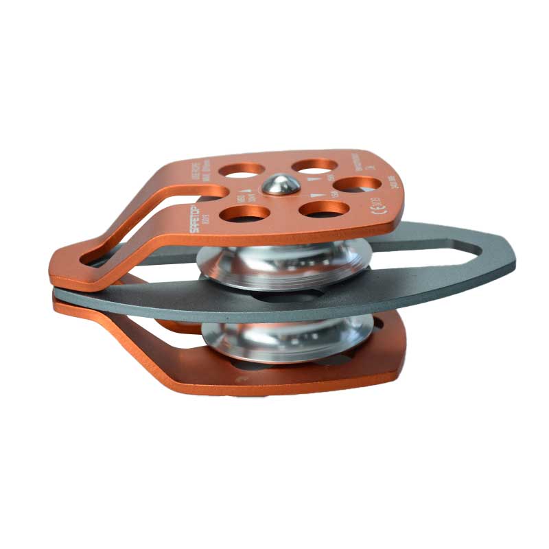 Polea doble de aluminio para cuerdas de hasta 16 mm EN 12278