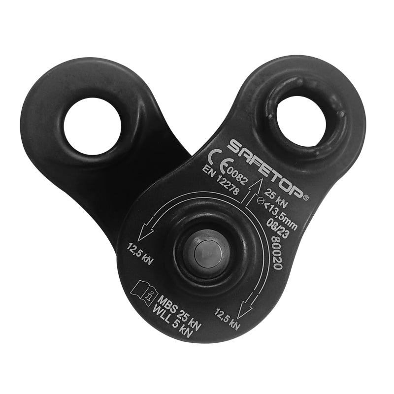 MINI POLEA para cargas (no personas) y cuerdas de hasta 13,5 mm