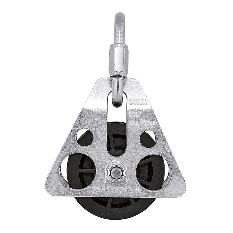 Polea trípode de acero, para cuerdas de 12 mm