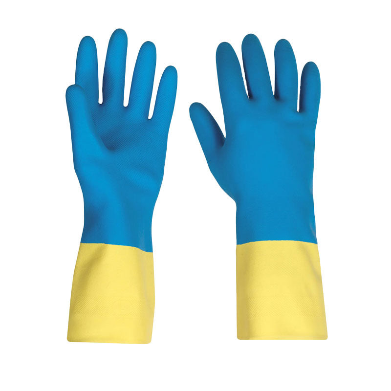 POWER BICOLOR, luva química de látex e neoprene bicolor (12 Pares)