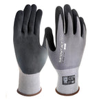 SANDYTACT, Guantes de nitrilo poroso tipo Sandy, gris-negro (12 pares)