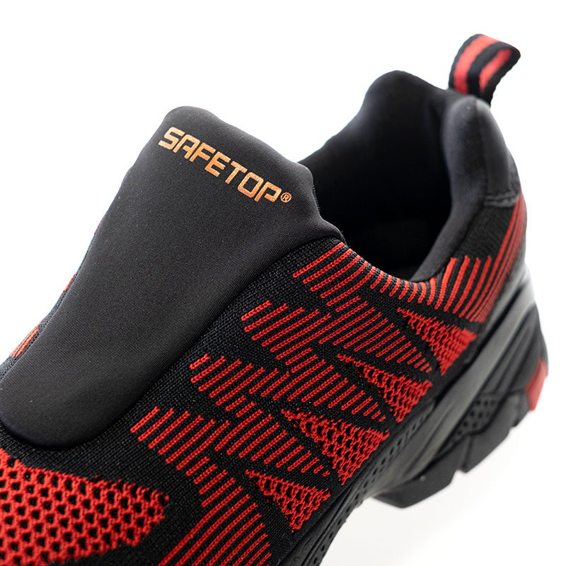 TÓQUIO, sapato vermelho S1P sem cadarços elásticos Flytex