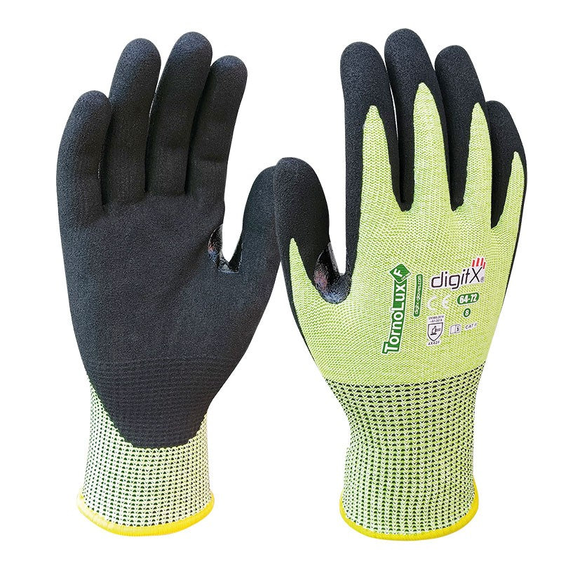 Luva TDM nível F resistente a cortes com reforço TORNOLUX-F (12 pares)