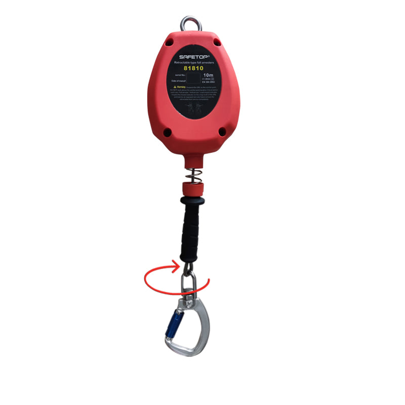 Equipamento Antiqueda TRAKTIROLL, Cabo retrátil de 6 m com conectores giratórios para segurança profissional