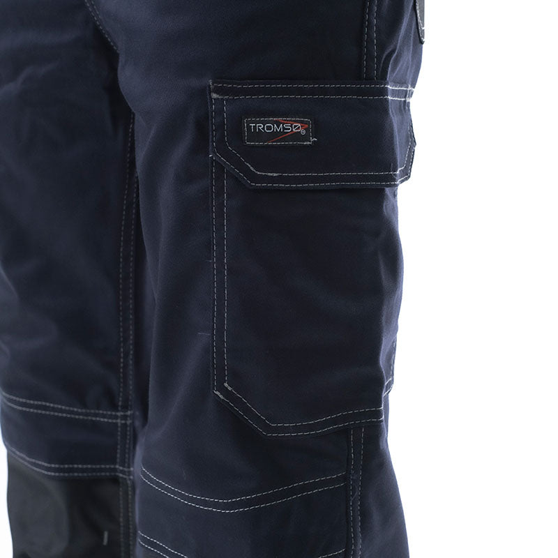 TRIVES, calças Oxford azuis de algodão elástico, tamanhos S-3XL