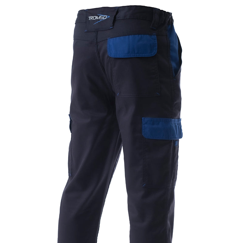 Calça elástica VENLO, com vários bolsos e dois tons