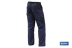 Calças De Trabalho | Flex | Modelo Jano | Slim Fit | Composição 97,76% Algodão e 2,24% Elastano | Cor Azul Marinho/Preto
