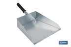 Pá de lixo metálica com cabo curto | Material: chapa galvanizada | Altura total de 7 cm