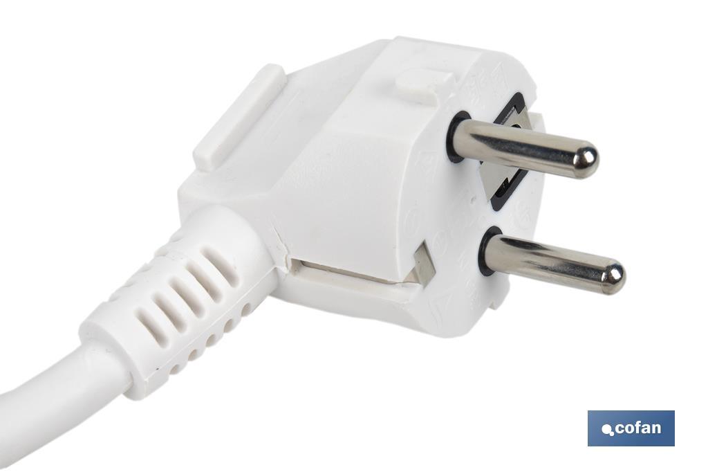 Base múltipla bipolar de 5 tomadas para fichas | Cabo de 1,4 m | Interruptor de ON/OFF