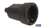 Ficha Bipolar Femea de borracha | 16 A - 250 V | Cor Preta