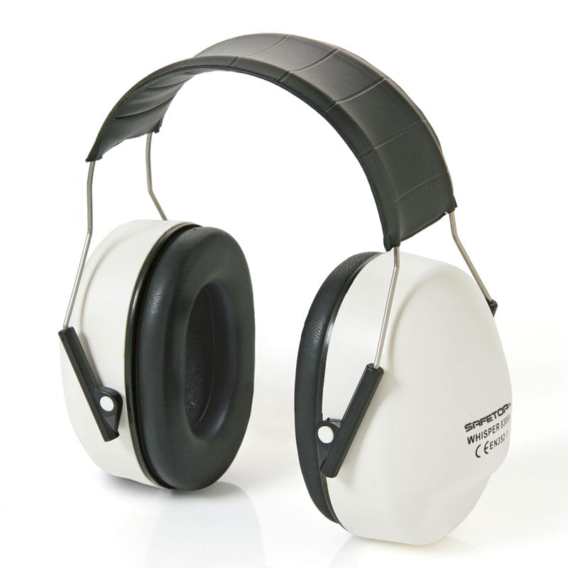 WHISPER, protetor auditivo com conchas brancas SNR 28,45 dB